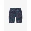 Sweaty Betty Womens Power 6in Stretch-woven Cycling Shorts Blue Aurora Print Xxs In Blue Aurora Print