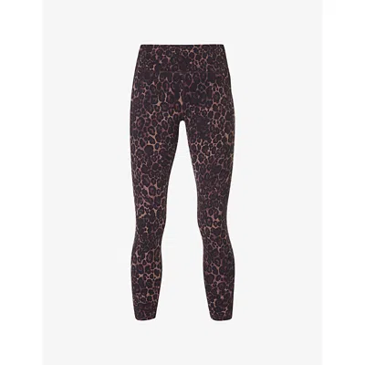 Sweaty Betty Womens Brwnwild Leopprint Power 7/8 Gym Leggings