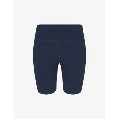 Sweaty Betty Womens Navy Blue Power 9' Stretch-jersey Bike Shorts