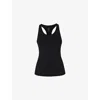 Shop Sweaty Betty Womens Power Medium Impact Bra Stretch-woven Vest Top Black