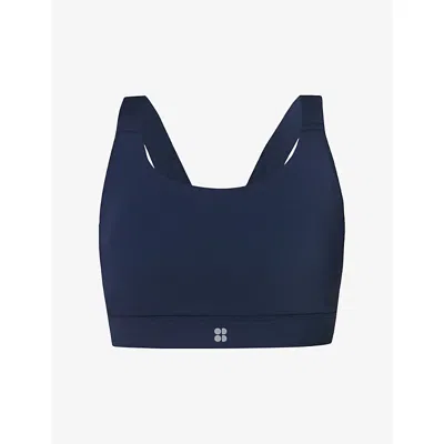 Sweaty Betty Womens Navy Blue Power Medium Support Seam-free Sports Bra Xs