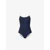 Sweaty Betty Womens Navyblue Lilywhite Riviera Open-back Swimsuit Xs