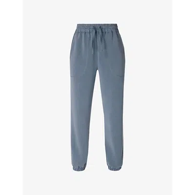 Sweaty Betty Womens  Sand Wash Cuffed Jersey Jogging Bottom In Subdued Blue