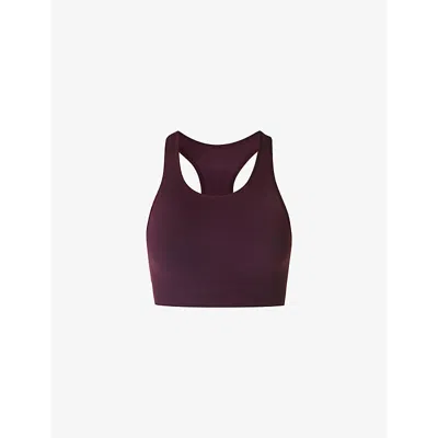 Sweaty Betty Womens Stamina Soft-cup Stretch-woven Sports Bra Mid Cherry Purple