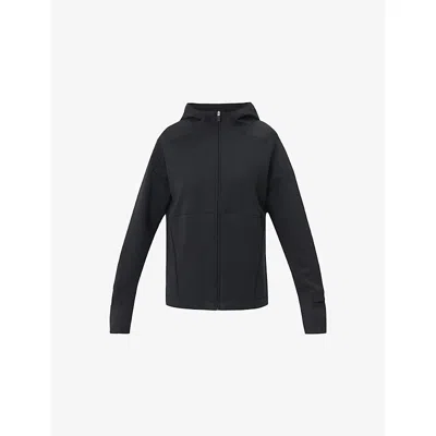 Sweaty Betty Womens Black Tempo Train Zip-up Cotton-blend Hoodie