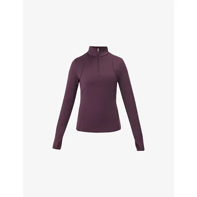 Sweaty Betty Womens Neptune Purple Therma Half-zip Midlayer Top