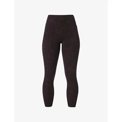 Sweaty Betty Womens Brown Panther Print Ultimate Studio 7/8 Performance Leggings Xl