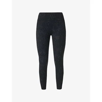 Sweaty Betty Womens Black Panther Print Ultimate Studio 7/8 Performance Leggings Xl
