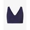 Sweaty Betty Womens Ultimate Studio Voop Performance Bra Midnight Navy Blue Xxl In Blue
