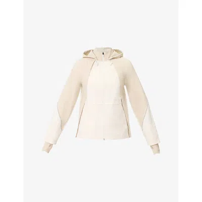 Sweaty Betty Womens Dove White Waterproof Run Jacket In Nude