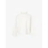 Sweaty Betty Womens Wind Down Funnel-neck Woven Sweatshirt White Marl Xl In White Marl