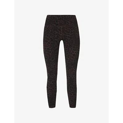 Sweaty Betty Womens Ultimate Studio Yoga Leggings Brown Leopard Skin