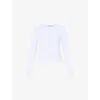 Sweaty Betty Womens White Essential Sculpt Long-sleeve Stretch-woven Top In White