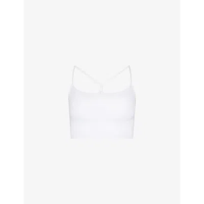 Sweaty Betty Womens Lily White Mindful Seamless Stretch-woven Sports Bra