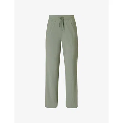Sweaty Betty Womens Explorer 30in Wide-leg Stretch-woven Trousers Willow Green