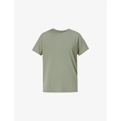 Sweaty Betty Womens Willow Green Soft Flow Studio Wrap-back Stretch-jersey T-shirt Xxs