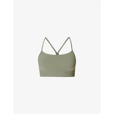 Sweaty Betty Womens Willow Green Spirit Restored Stretch-woven Yoga Bra Xs