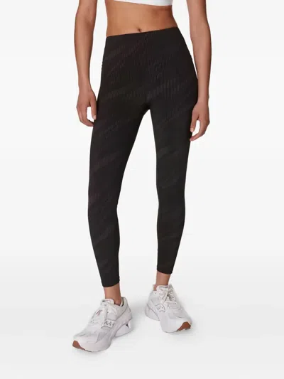 Sweaty Betty Zero Gravity 7/8 Wave-print Leggings In Black