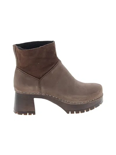 Pre-owned Swedish Hasbeens Ankle Boots In Brown