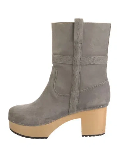 Pre-owned Swedish Hasbeens Leather Boots In Gray