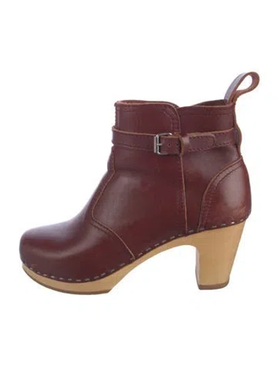 Pre-owned Swedish Hasbeens Leather Boots In Red