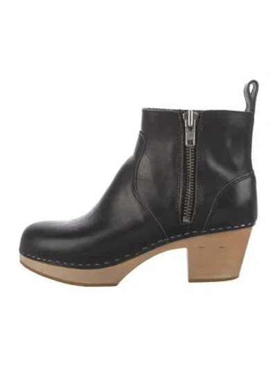 Pre-owned Swedish Hasbeens Leather Chelsea Boots In Black