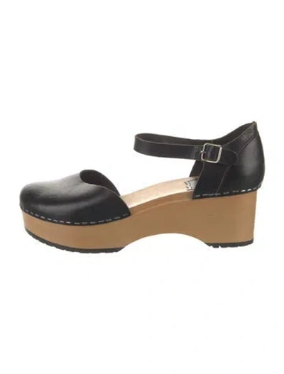 Pre-owned Swedish Hasbeens Leather D'orsay Pumps In Black