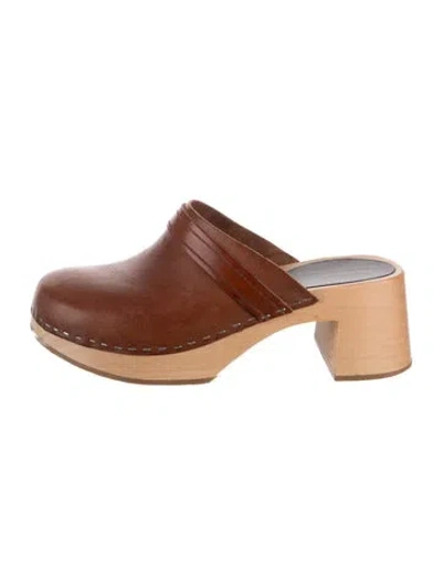 Pre-owned Swedish Hasbeens Leather Flats In Brown