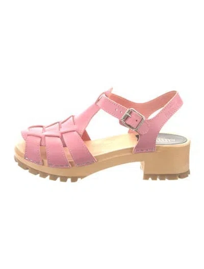 Pre-owned Swedish Hasbeens Leather Flats In Pink