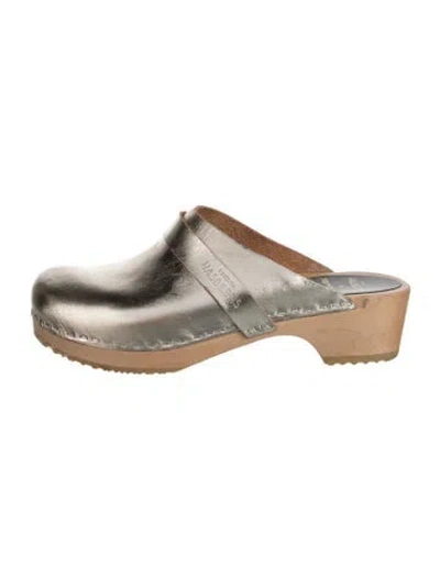 Pre-owned Swedish Hasbeens Leather Mules In Black
