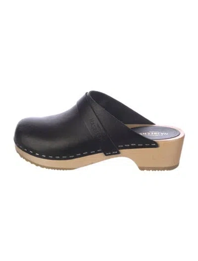 Pre-owned Swedish Hasbeens Leather Mules In Blue