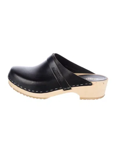 Pre-owned Swedish Hasbeens Leather Mules In Blue