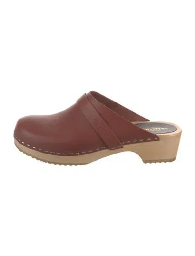 Pre-owned Swedish Hasbeens Leather Mules In Brown