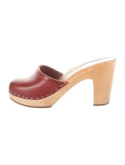 Pre-owned Swedish Hasbeens Leather Mules In Brown