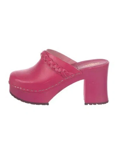 Pre-owned Swedish Hasbeens Leather Mules In Pink