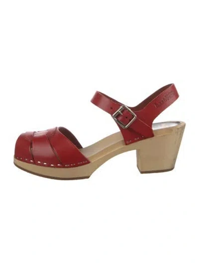 Pre-owned Swedish Hasbeens Leather Pumps In Red