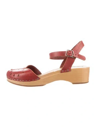 Pre-owned Swedish Hasbeens Leather Pumps In Red