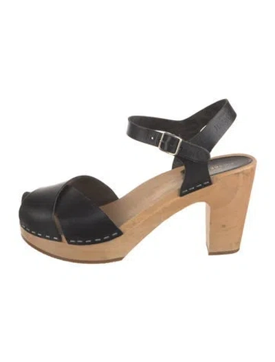 Pre-owned Swedish Hasbeens Leather Sandals In Blue