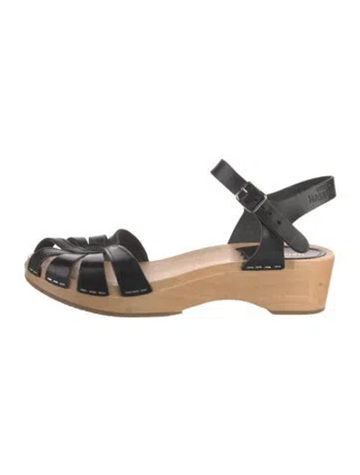 Pre-owned Swedish Hasbeens Leather Sandals In Blue