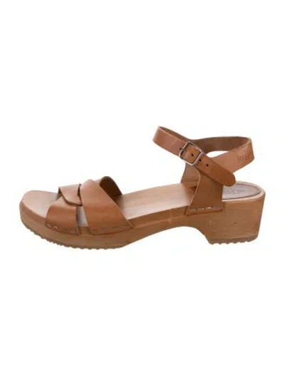 Pre-owned Swedish Hasbeens Leather Sandals In Brown