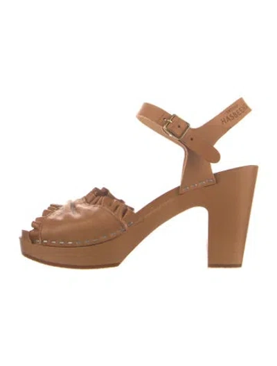 Pre-owned Swedish Hasbeens Leather Sandals In Neutral