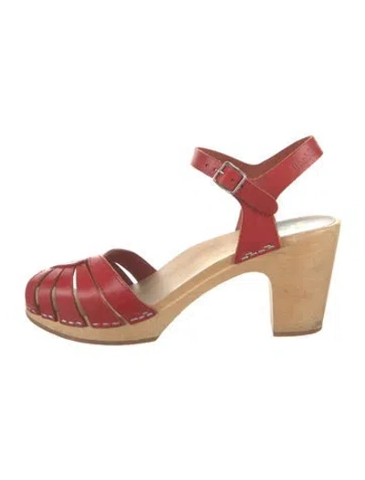 Pre-owned Swedish Hasbeens Leather Slingback Sandals