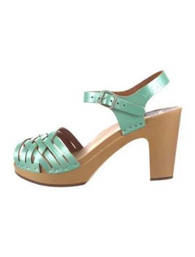 Pre-owned Swedish Hasbeens Leather Slingback Sandals