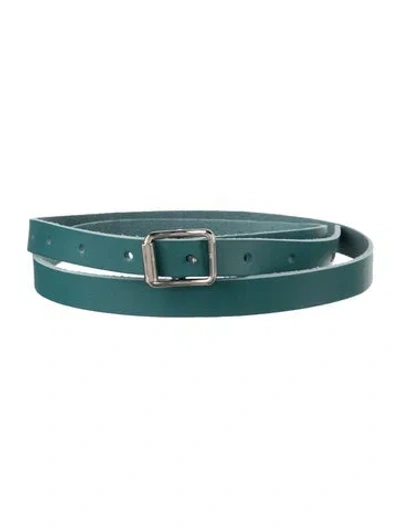 Pre-owned Swedish Hasbeens Skinny Leather Belt In Blue