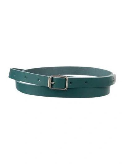 Pre-owned Swedish Hasbeens Skinny Leather Waist Belt In Blue