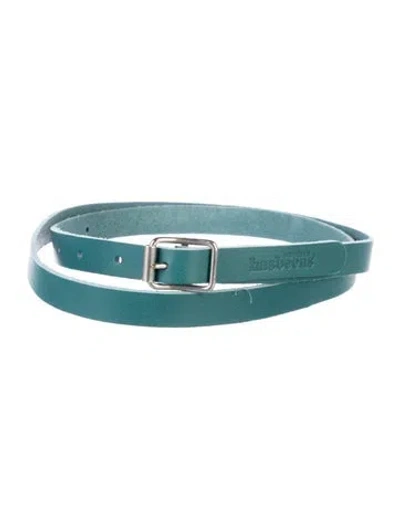 Pre-owned Swedish Hasbeens Skinny Leather Waist Belt In Blue