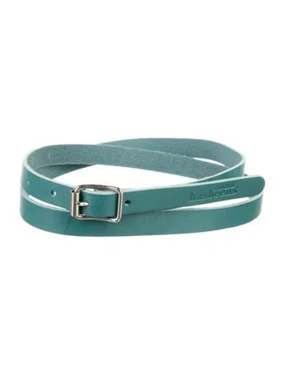 Pre-owned Swedish Hasbeens Skinny Leather Waist Belt In Blue