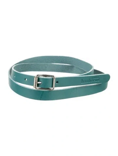 Pre-owned Swedish Hasbeens Skinny Leather Waist Belt In Blue