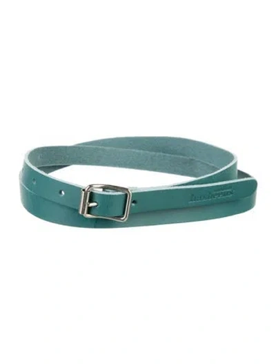 Pre-owned Swedish Hasbeens Skinny Leather Waist Belt In Blue