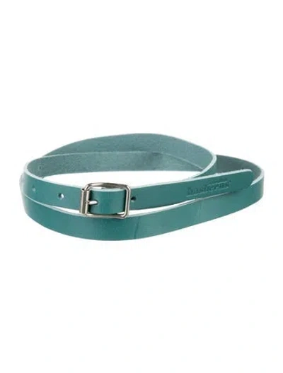 Pre-owned Swedish Hasbeens Skinny Leather Waist Belt In Blue